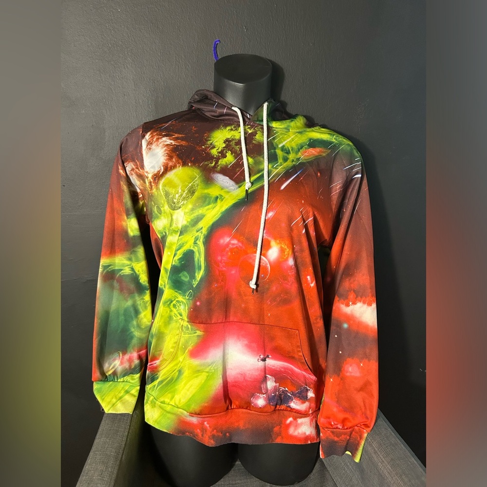 Men’s Galaxy Vibrant Multicolor Hoodie Small Unisex